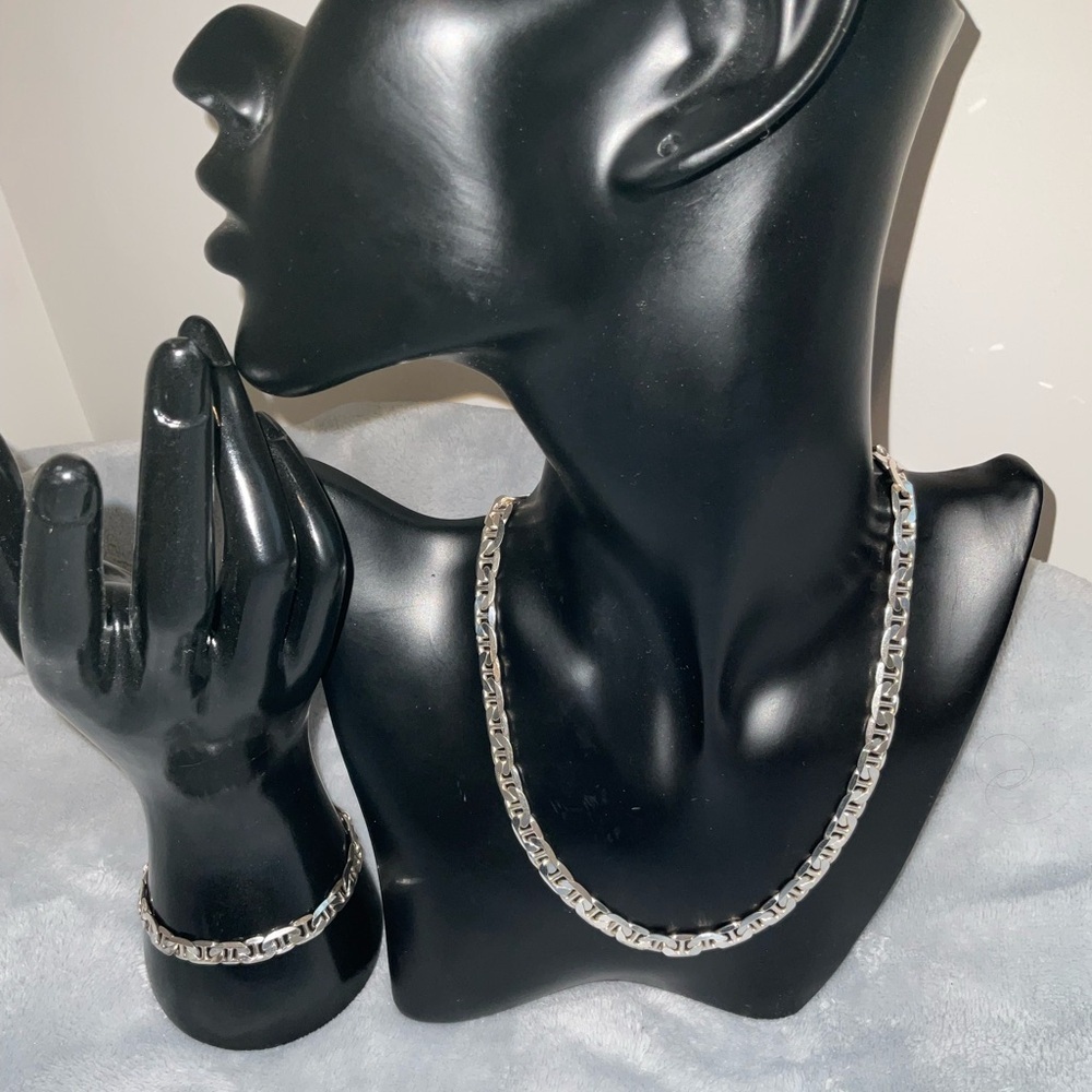 Italy 925 Necklace + Bracelet Set 47g tw